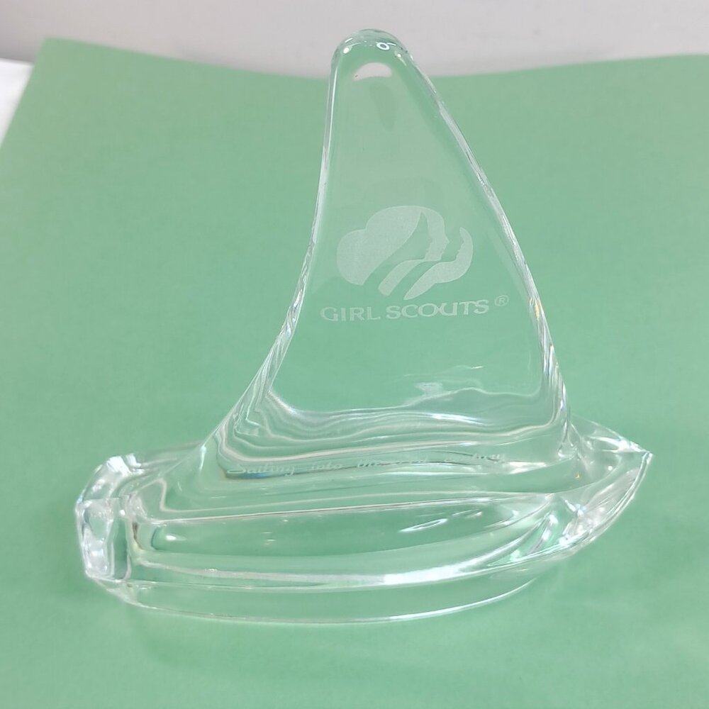 Girl Scouts paper weight award Sailing into‎ the 21st century sail boat sailboat